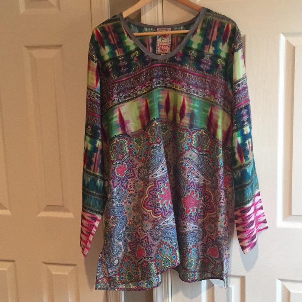 Johnny Was.  Silk tunic.   XL